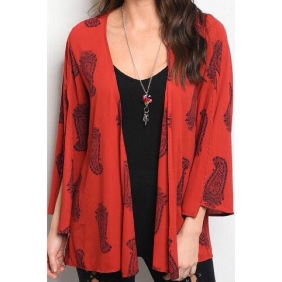 💎HP💎New Red/Navy Kimono - Picture 2 of 3